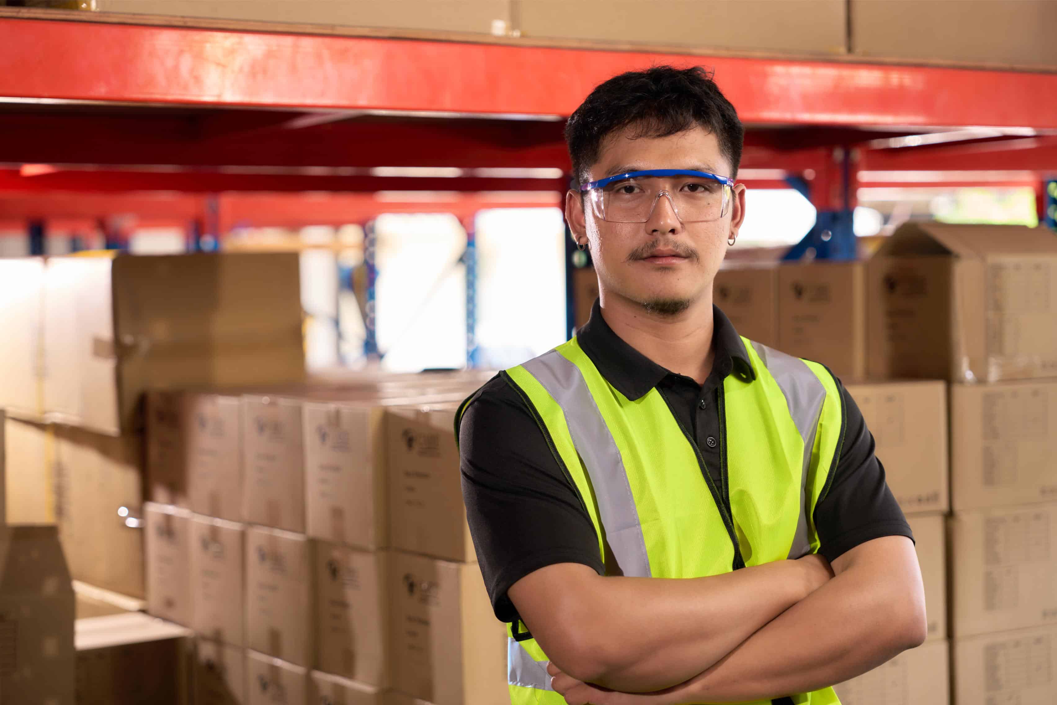 ประโยชน์ของแว่นตาเซฟตี้ ช่วยปกป้องดวงตาพนักงานในคลังสินค้า